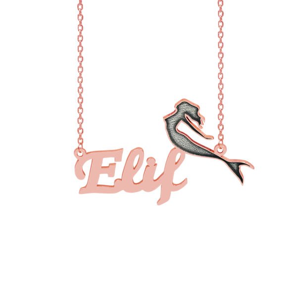 Gümüş Deniz Kızı Tasarımlı İsimli Kolye