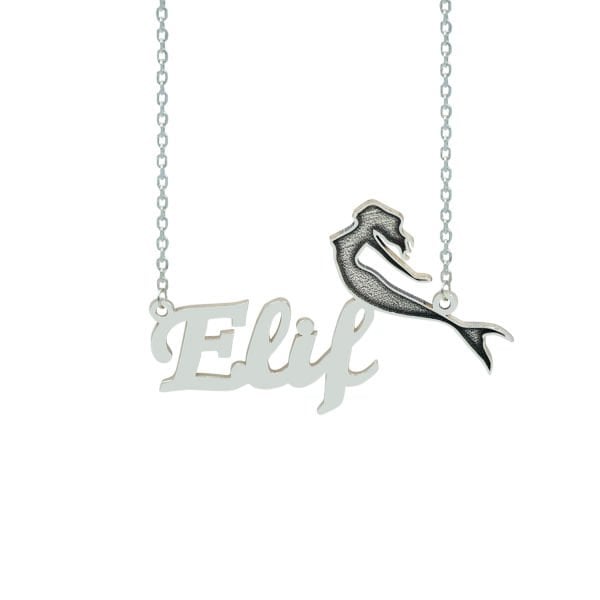 Gümüş Deniz Kızı Tasarımlı İsimli Kolye