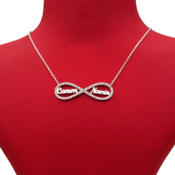 Gümüş Taşlı Sonsuzluk 2 İsimli Kolye
