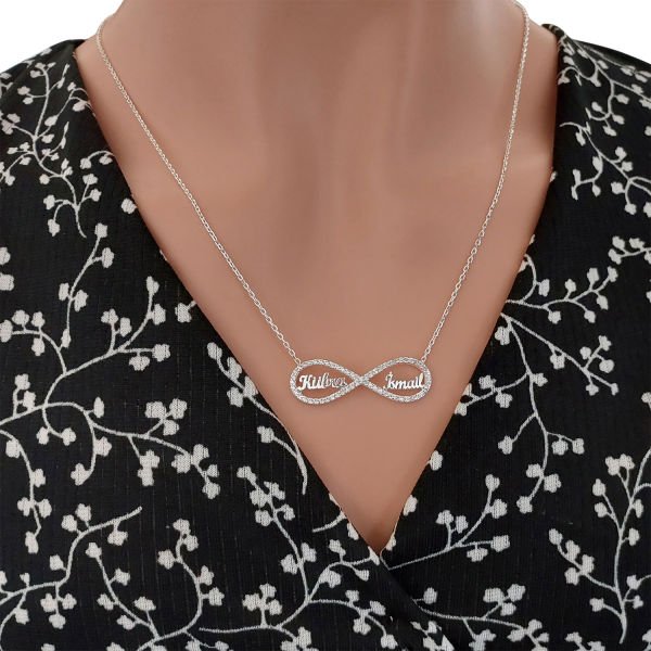 Gümüş Taşlı Sonsuzluk 2 İsimli Kolye
