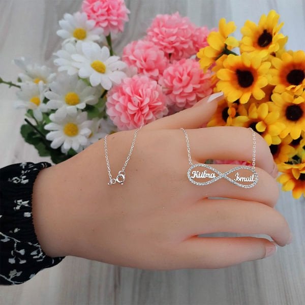 Gümüş Taşlı Sonsuzluk 2 İsimli Kolye