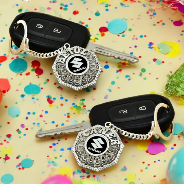 Gümüş Suzuki Logolu Telkari İsimli Anahtarlık