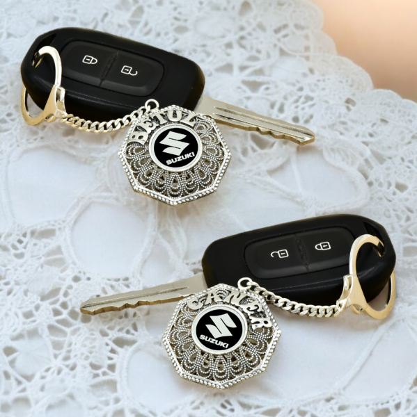 Gümüş Suzuki Logolu Telkari İsimli Anahtarlık