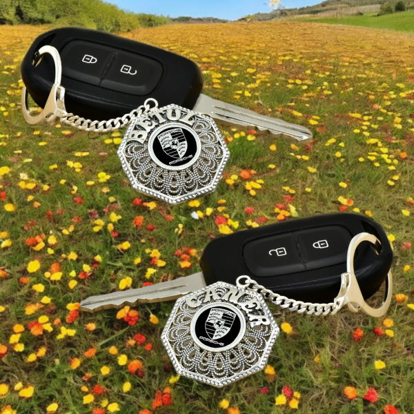 Gümüş Porsche Logolu Telkari İsimli Anahtarlık