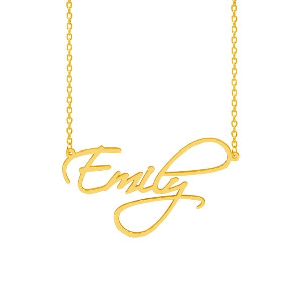 Gümüş El Yazısı İsimli Kolye