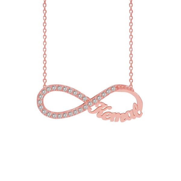 Gümüş Taşlı Sonsuzluk Tek İsimli Kolye