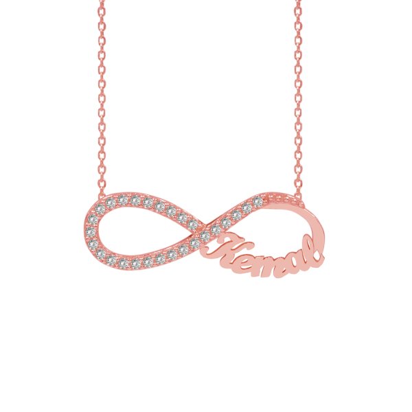 Gümüş Taşlı Sonsuzluk Tek İsimli Kolye