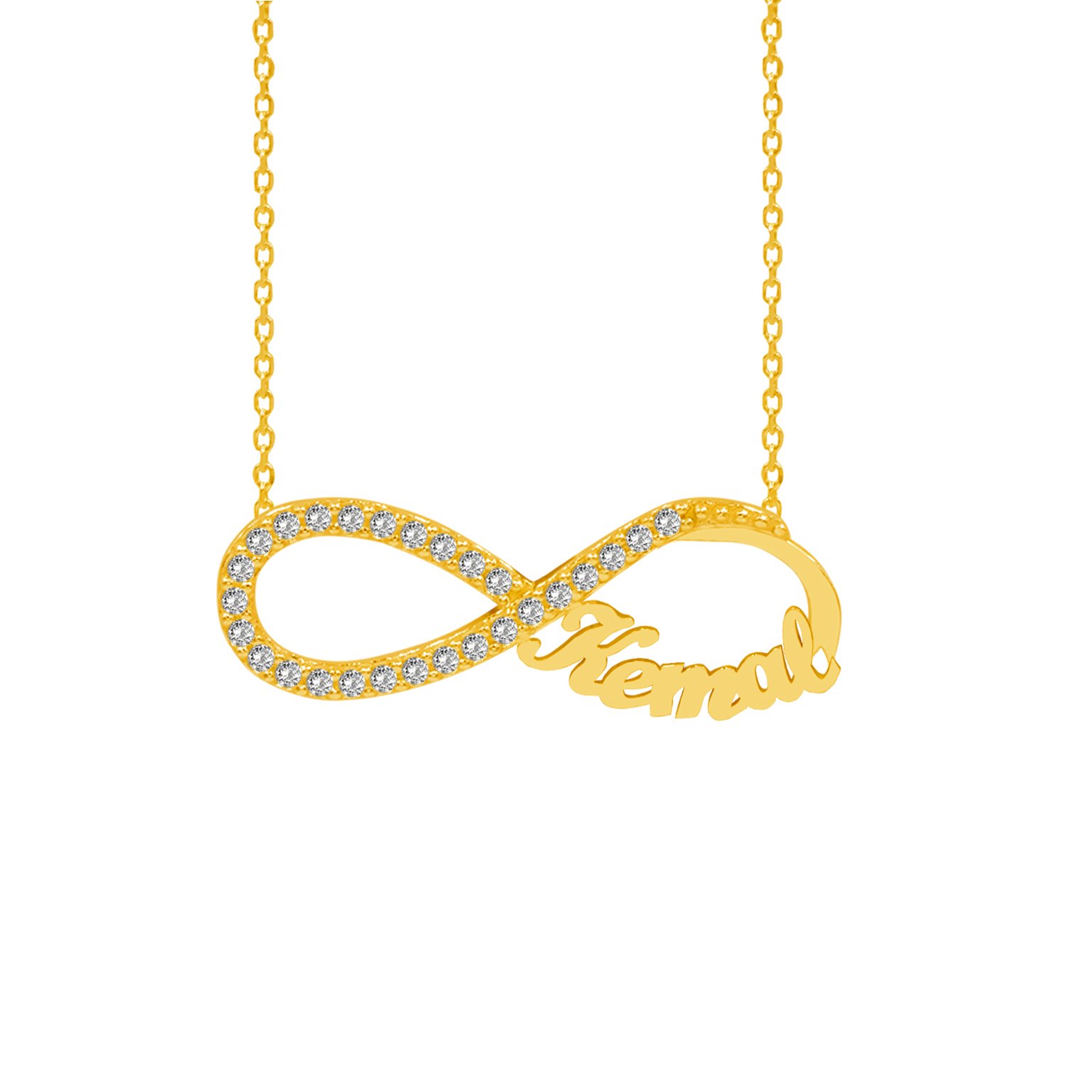 Gümüş Taşlı Sonsuzluk Tek İsimli Kolye