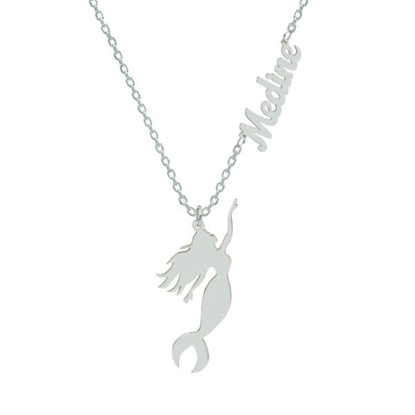 Gümüş Deniz Kızı İsimli Kolye