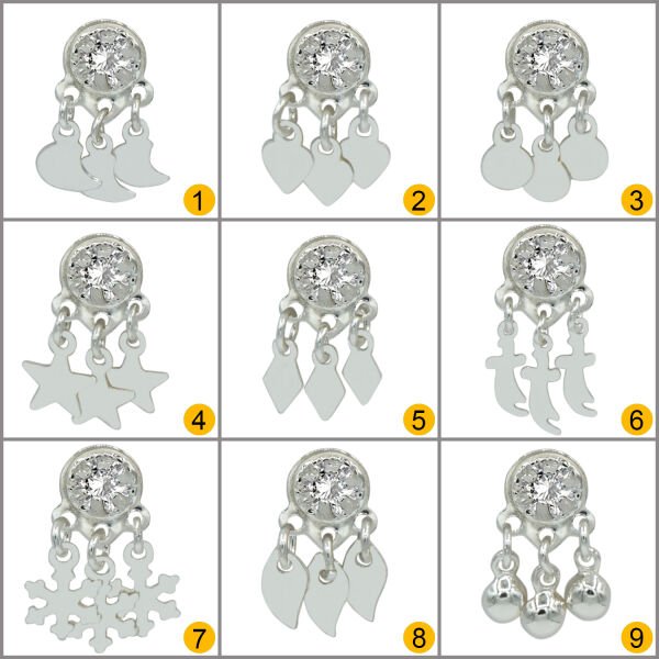 Gümüş Beyaz Taşlı Hızma