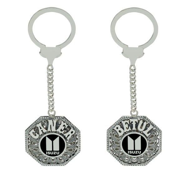 Gümüş Isuzu Logolu Telkari İsimli Anahtarlık