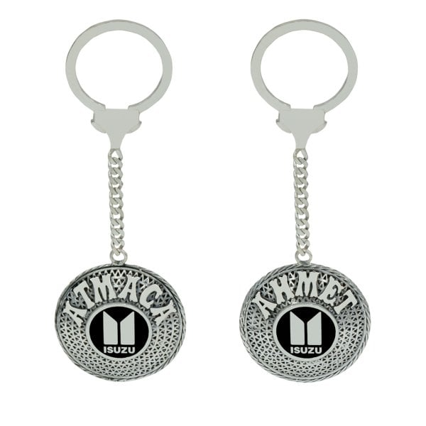 Gümüş Isuzu Armalı Telkari İsimli Anahtarlık