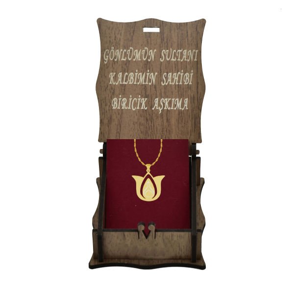 Gümüş Lale Desenli Kolye