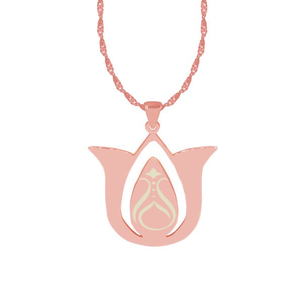 Gümüş Lale Desenli Kolye