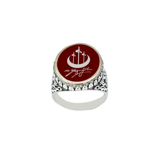 Gümüş Muhsin Yazıcıoğlu İmzalı Erkek Yüzük