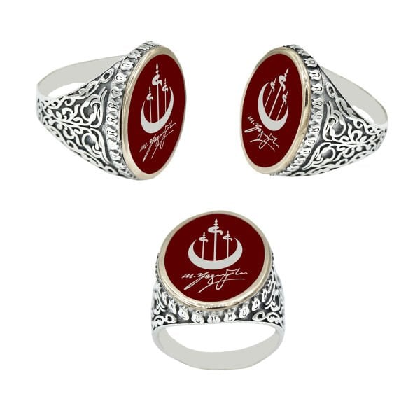 Gümüş Muhsin Yazıcıoğlu İmzalı Erkek Yüzük