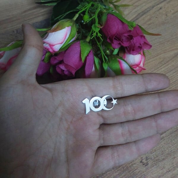 Gümüş Cumhuriyet 100. Yıl Rozet