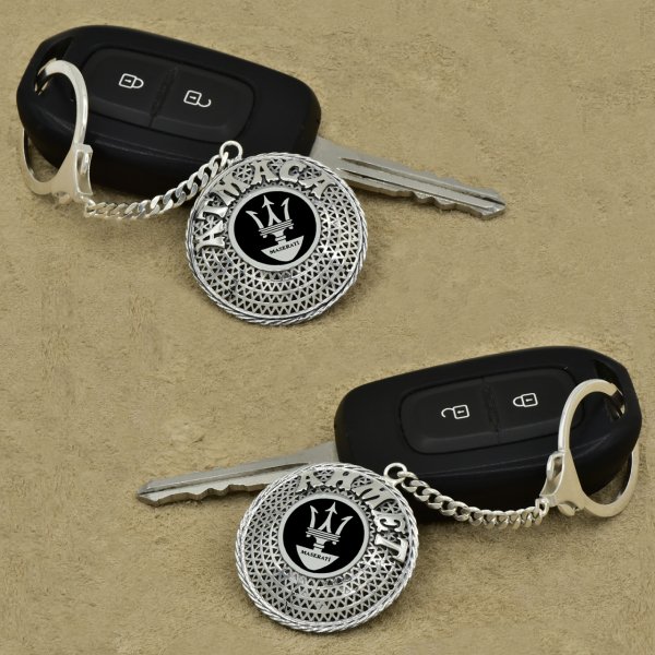 Gümüş Maserati Armalı Telkari İsimli Anahtarlık