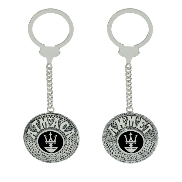 Gümüş Maserati Armalı Telkari İsimli Anahtarlık
