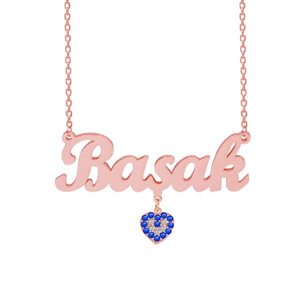 Gümüş Kalp Nazarlık Sallantı İsimli Kolye