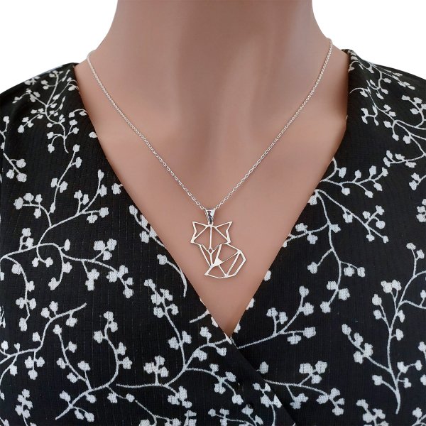 Gümüş Tilki Tasarımlı Kolye