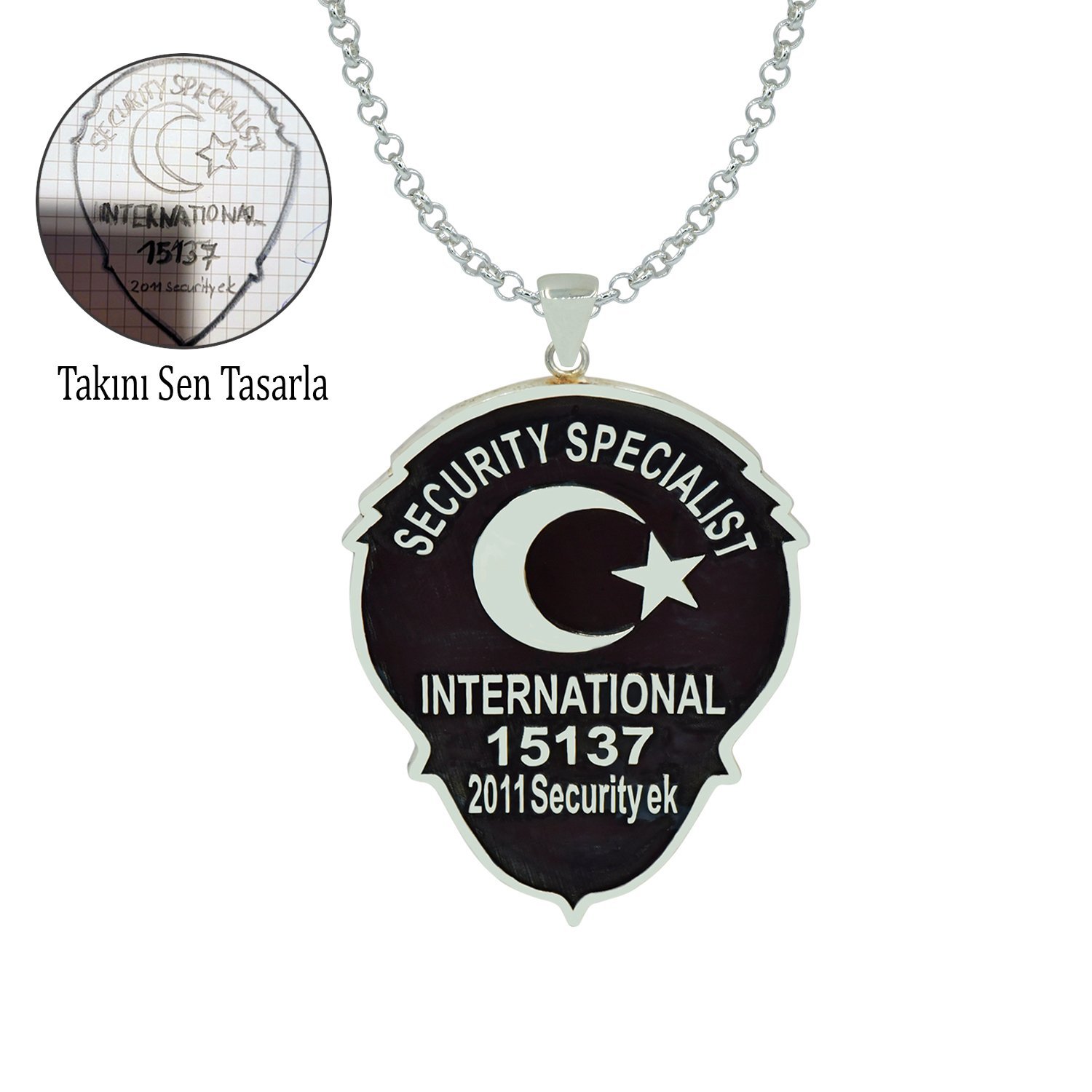 Gümüş Yakın Koruma Polis Logosu Madalyonu