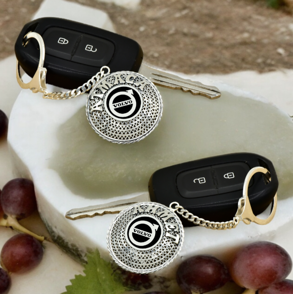 Gümüş Volvo Armalı Telkari İsimli Anahtarlık