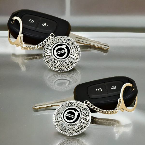Gümüş Volvo Armalı Telkari İsimli Anahtarlık