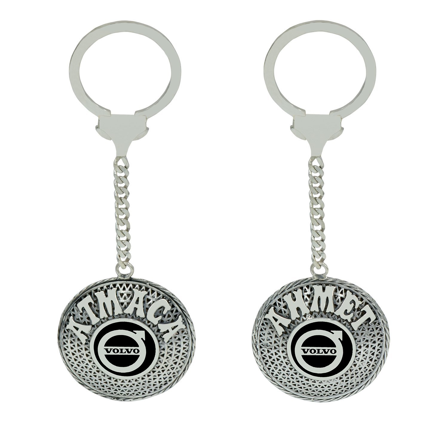 Gümüş Volvo Armalı Telkari İsimli Anahtarlık