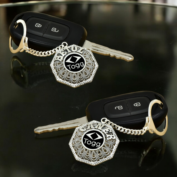 Gümüş Togg Logolu Telkari İsimli Anahtarlık