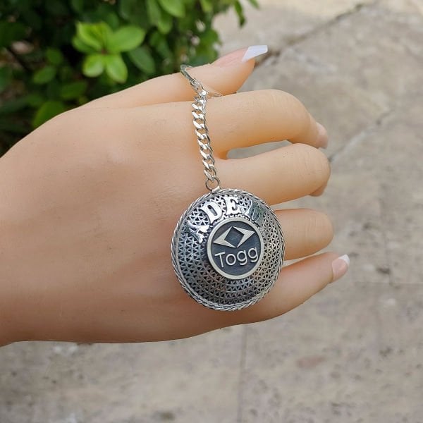 Gümüş Togg Armalı Telkari İsimli Anahtarlık