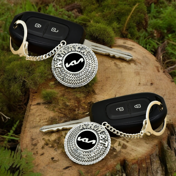 Gümüş Kia Armalı Telkari İsimli Anahtarlık