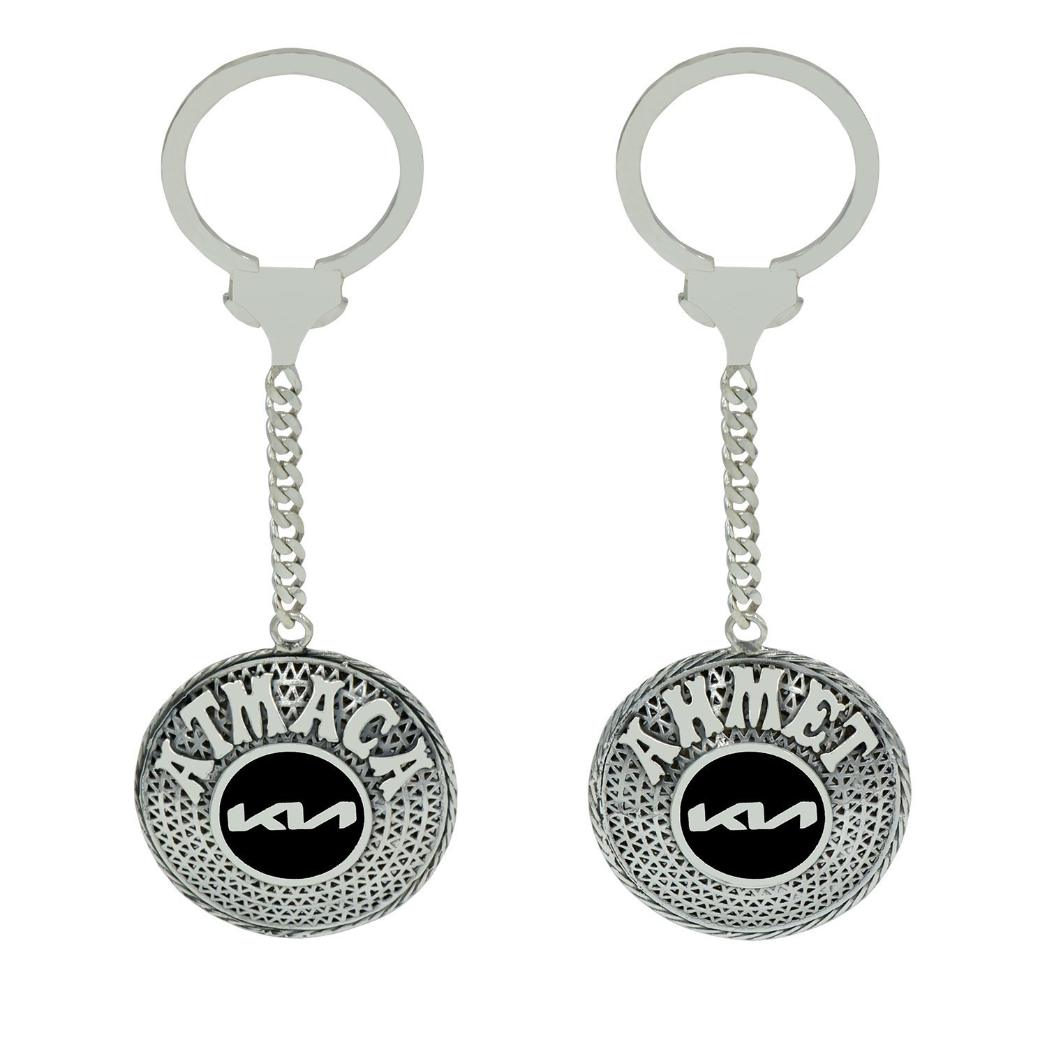 Gümüş Kia Armalı Telkari İsimli Anahtarlık