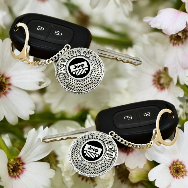 Gümüş Jeep Armalı Telkari İsimli Anahtarlık