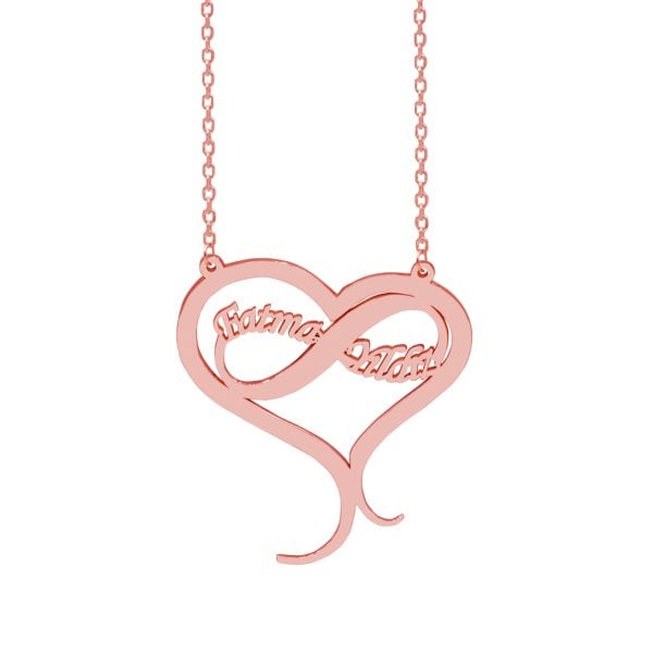 Gümüş Kalpli Sonsuzluk İsimli Kolye