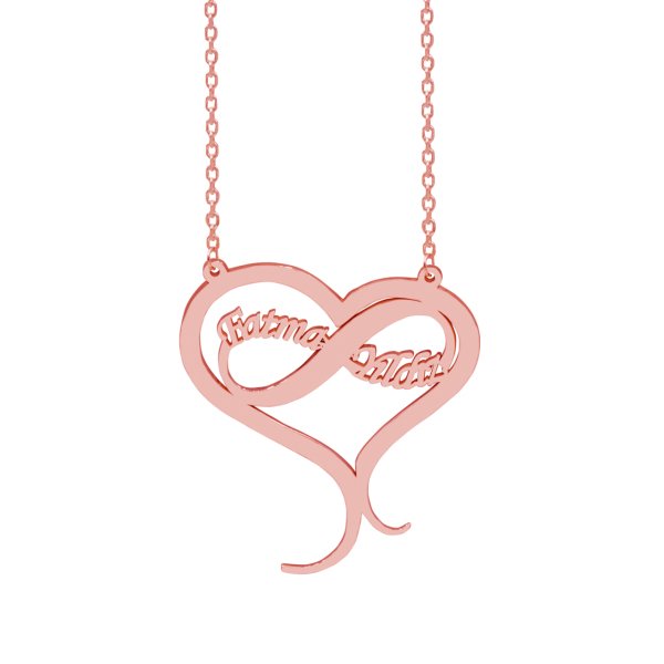 Gümüş Kalpli Sonsuzluk İsimli Kolye