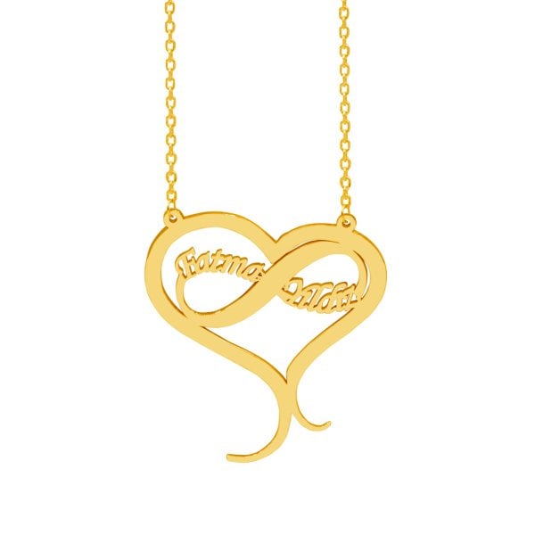 Gümüş Kalpli Sonsuzluk İsimli Kolye