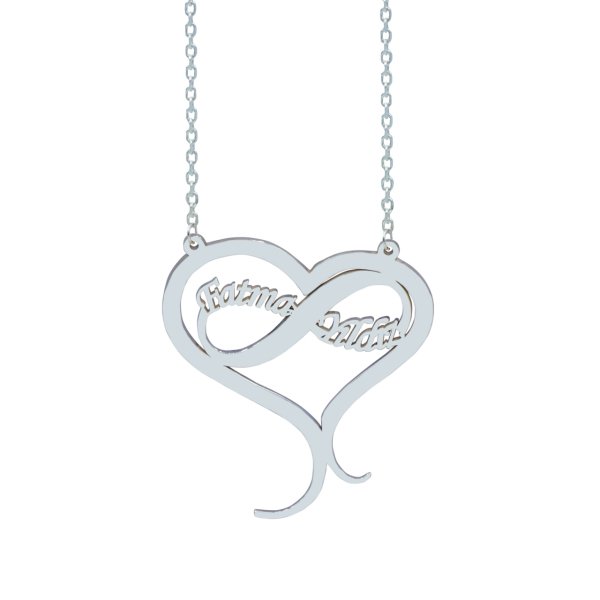 Gümüş Kalpli Sonsuzluk İsimli Kolye