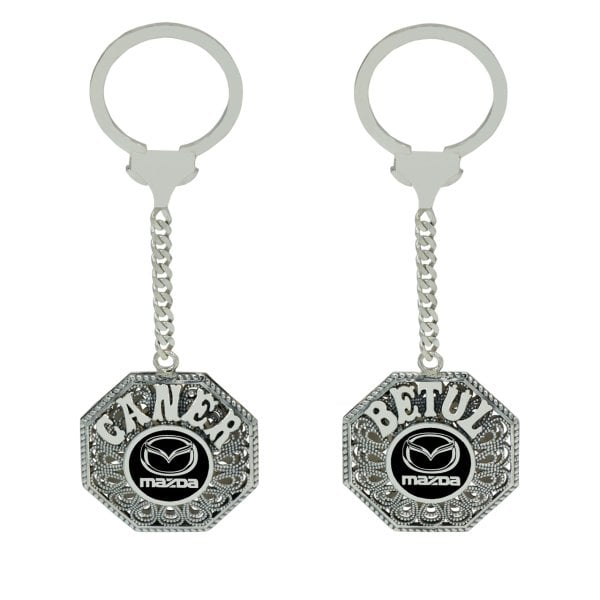 Gümüş Mazda Logolu Telkari İsimli Anahtarlık