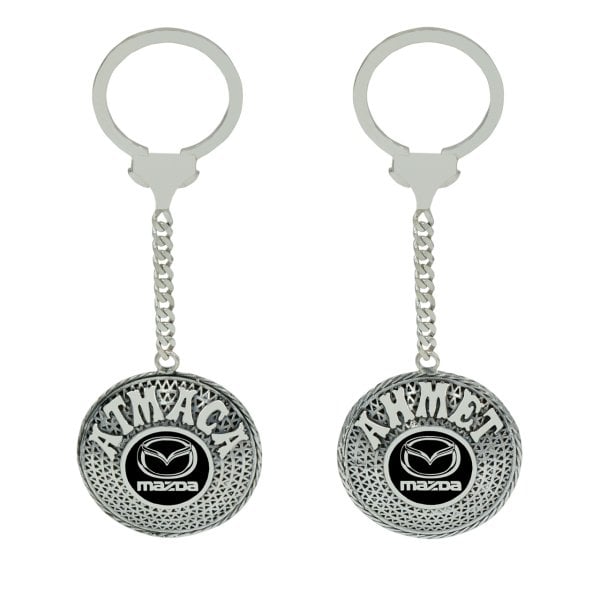 Gümüş Mazda Armalı Telkari İsimli Anahtarlık