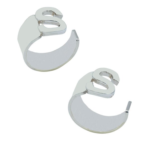 Gümüş Özel Tasarım Harfli Çift Yüzük Alyans