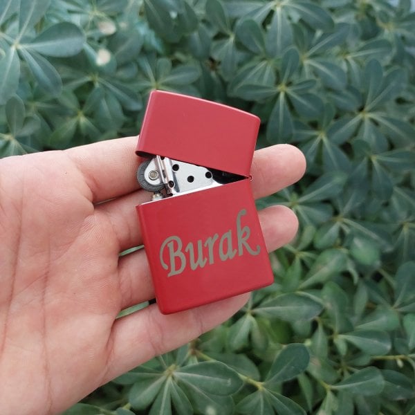 Metal Üç Hilal Bozkurtlu İsimli Çakmak