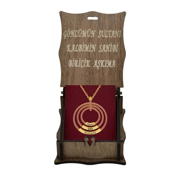 Gümüş Taşlı Halkalı İsimli Kolye