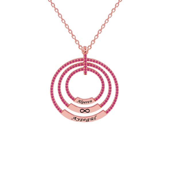 Gümüş Taşlı Halkalı İsimli Kolye