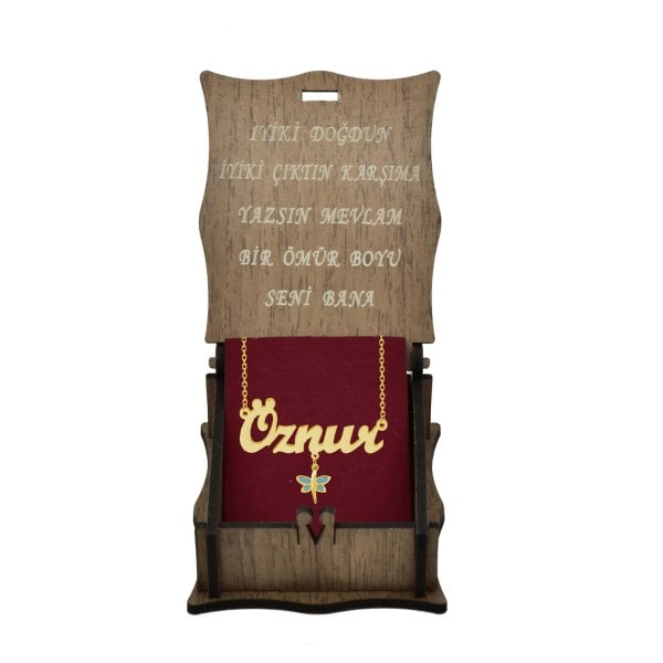 Gümüş Turkuaz Taş Sallantı Yusufçuk İsimli Kolye