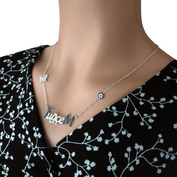 Gümüş Özel Tasarım İsimli Kolye