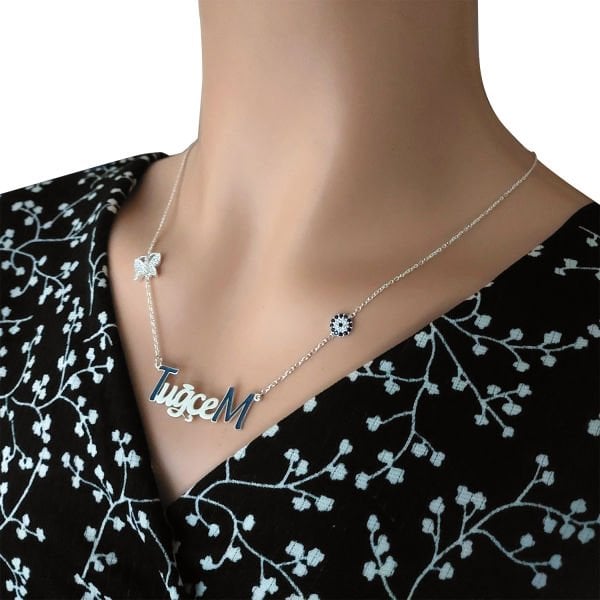 Gümüş Özel Tasarım İsimli Kolye