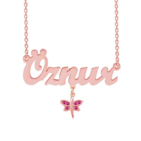 Gümüş Rubi Taş Sallantı Yusufçuk İsimli Kolye