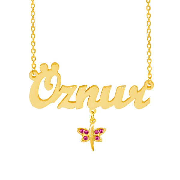 Gümüş Rubi Taş Sallantı Yusufçuk İsimli Kolye