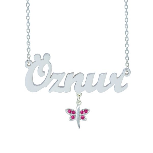 Gümüş Rubi Taş Sallantı Yusufçuk İsimli Kolye